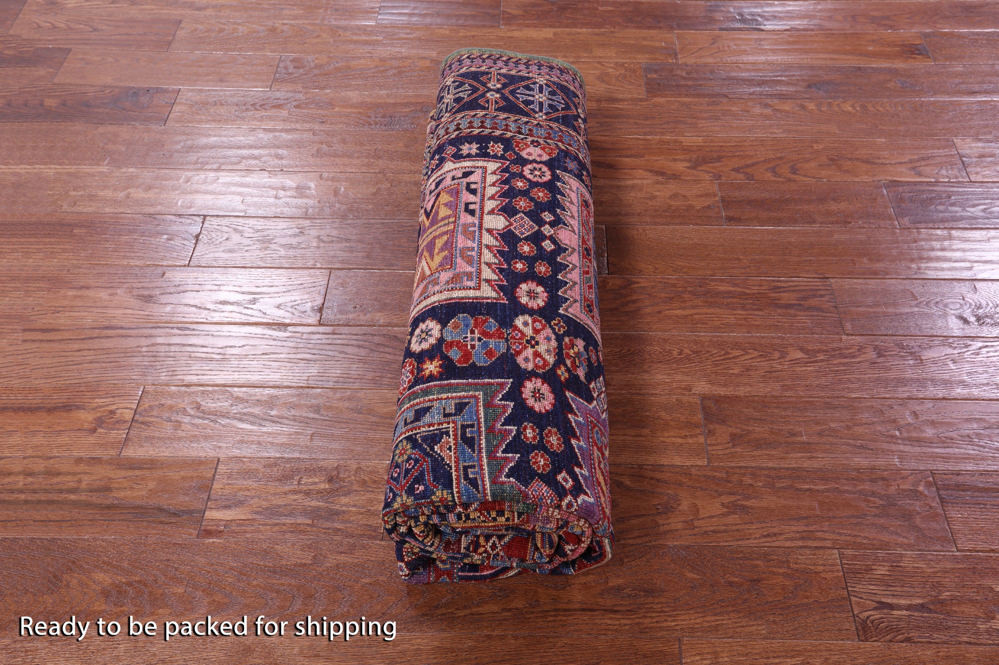 Blue Persian Fine Serapi Handmade Wool Rug - 6' 4" X 8' 7" - Golden Nile