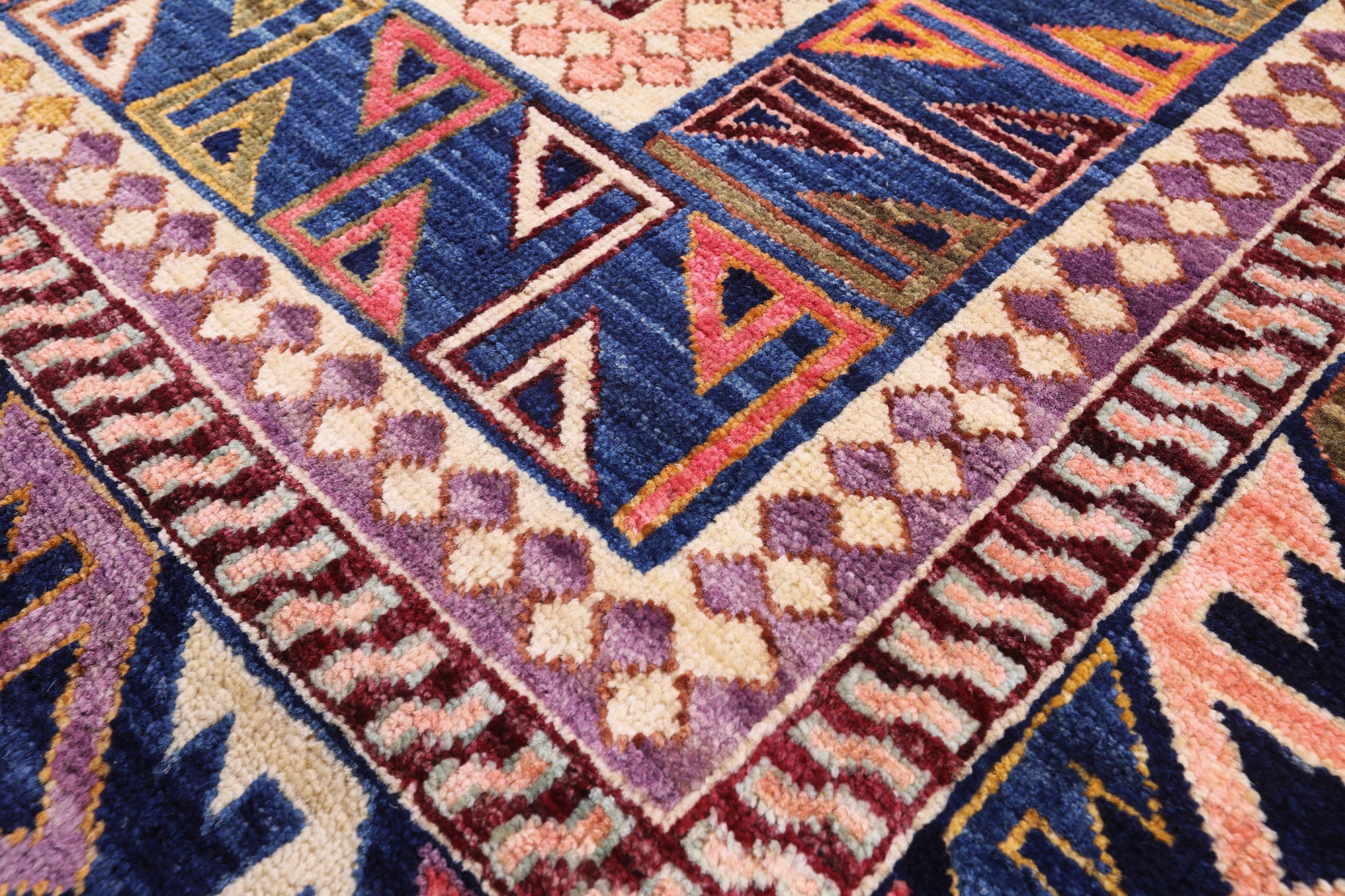 Blue Persian Fine Serapi Hand Knotted Wool Rug - 9' 10" X 13' 8" - Golden Nile