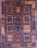 Blue Persian Fine Serapi Hand Knotted Wool Rug - 6' 5" X 8' 4" - Golden Nile