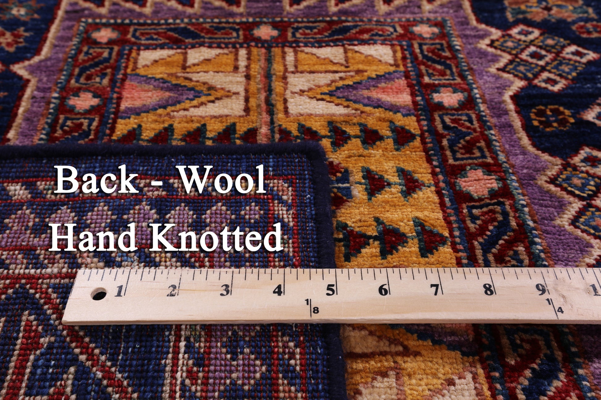 Blue Persian Fine Serapi Hand Knotted Wool Rug - 6' 5" X 8' 4" - Golden Nile