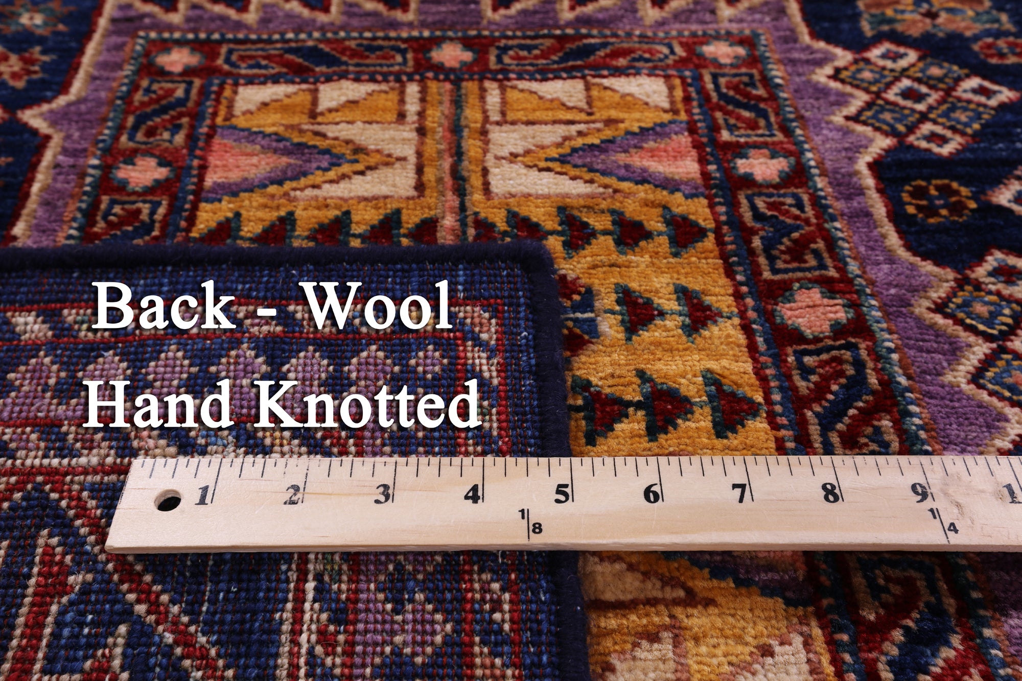 Blue Persian Fine Serapi Hand Knotted Wool Rug - 6' 5" X 8' 4" - Golden Nile
