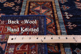 Blue Persian Fine Serapi Hand Knotted Wool Rug - 8' 2" X 9' 6" - Golden Nile