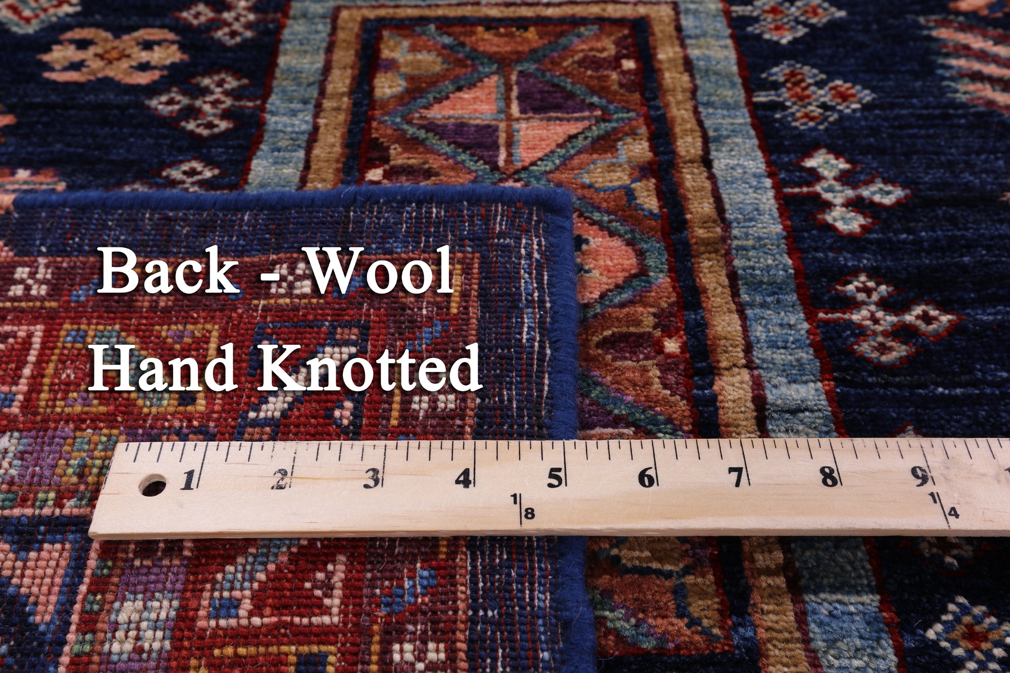 Blue Persian Fine Serapi Hand Knotted Wool Rug - 8' 2" X 9' 6" - Golden Nile