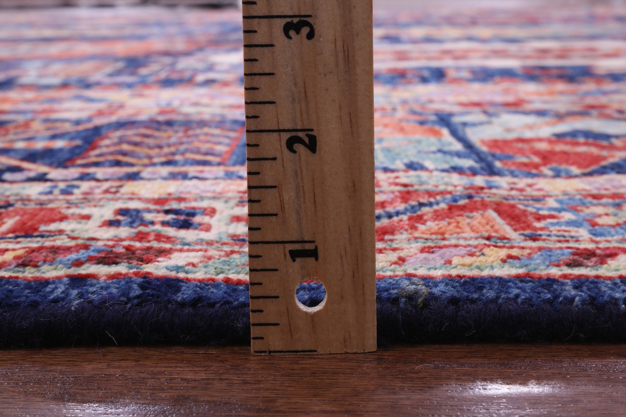 Blue Persian Fine Serapi Hand Knotted Wool Rug - 8' 0" X 9' 11" - Golden Nile