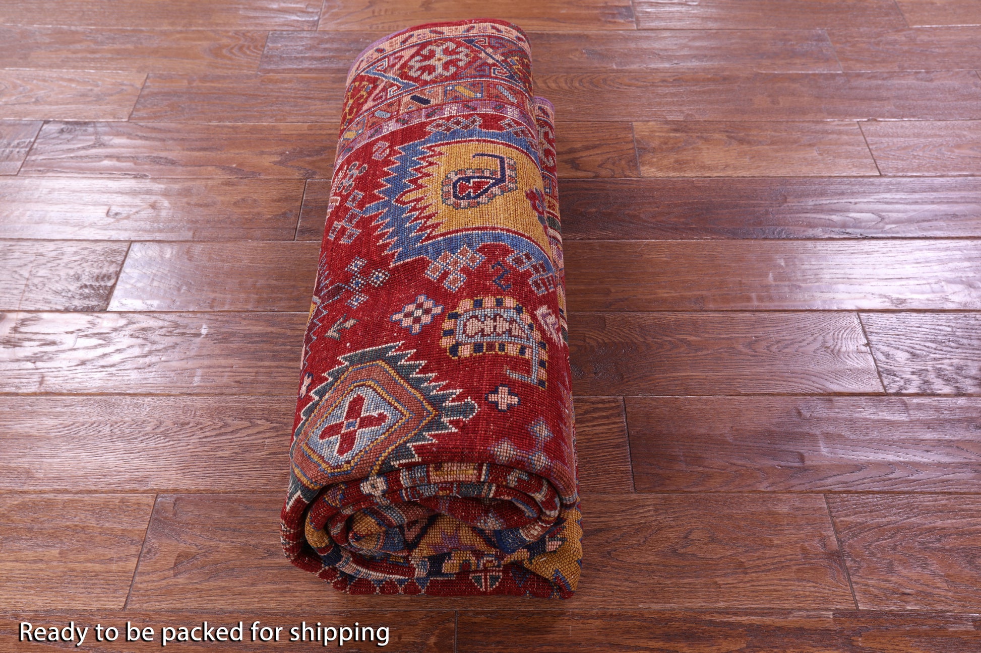 Red Persian Fine Serapi Hand Knotted Wool Rug - 4' 10" X 6' 11" - Golden Nile