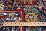 Blue Persian Fine Serapi Hand Knotted Wool Rug - 3' 4" X 4' 9" - Golden Nile