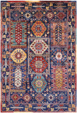 Blue Persian Fine Serapi Hand Knotted Wool Rug - 3' 4" X 4' 9" - Golden Nile