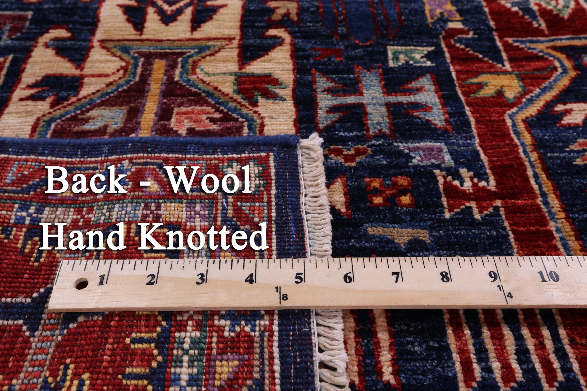 Blue Persian Fine Serapi Hand Knotted Wool Rug - 3' 11" X 6' 3" - Golden Nile