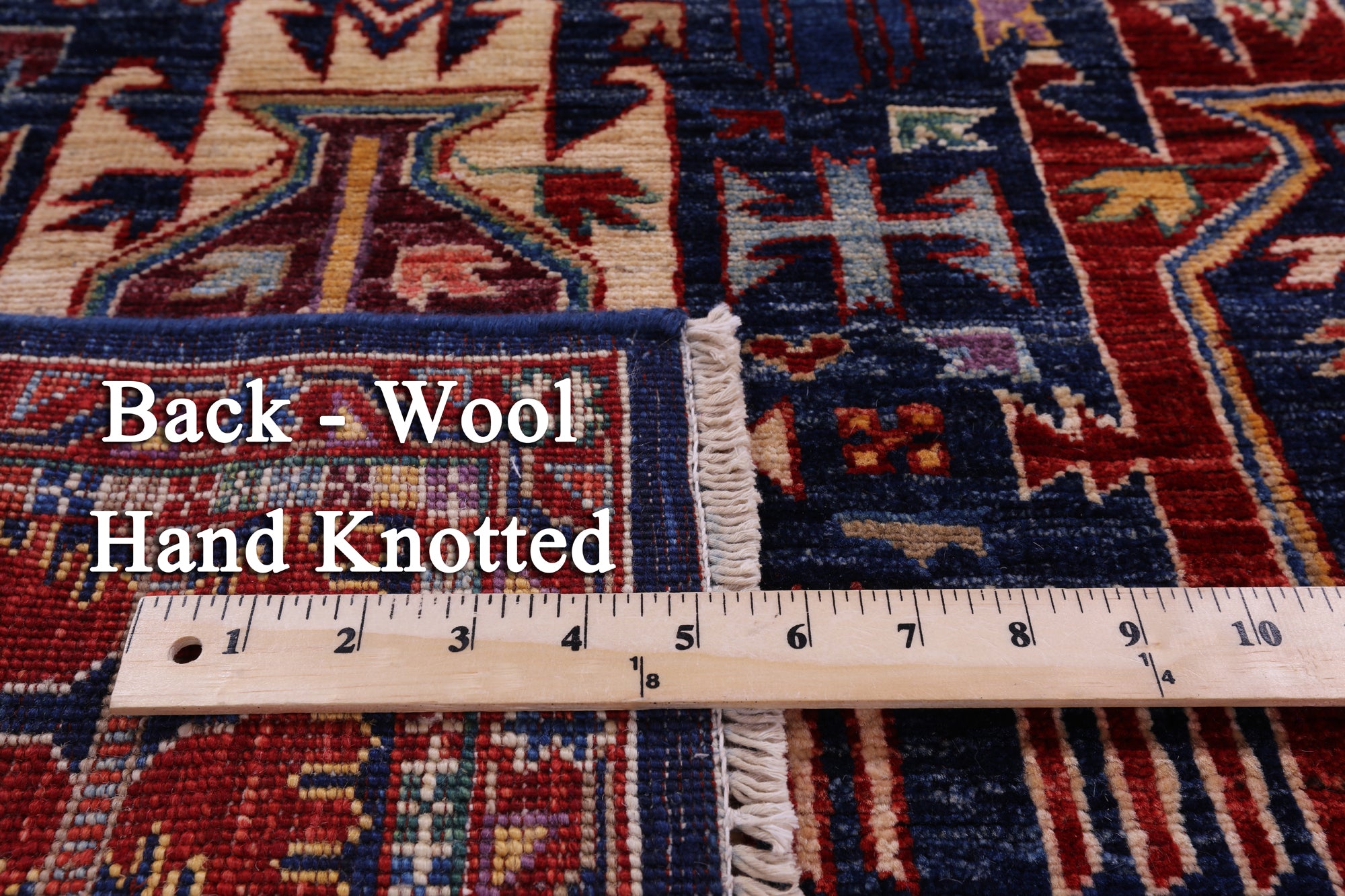 Blue Persian Fine Serapi Hand Knotted Wool Rug - 3' 11" X 6' 3" - Golden Nile