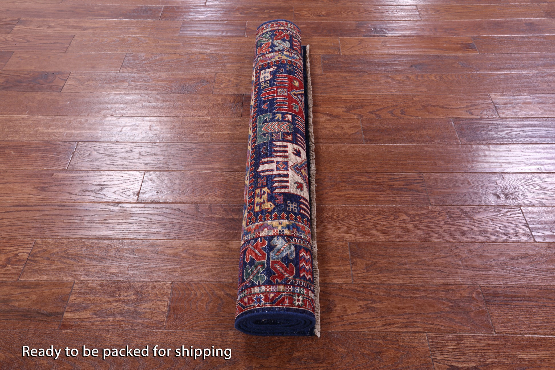 Blue Persian Fine Serapi Hand Knotted Wool Rug - 3' 11" X 6' 3" - Golden Nile
