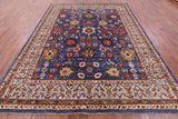 Blue Persian Fine Serapi Hand Knotted Wool Rug - 8' 11" X 11' 5" - Golden Nile