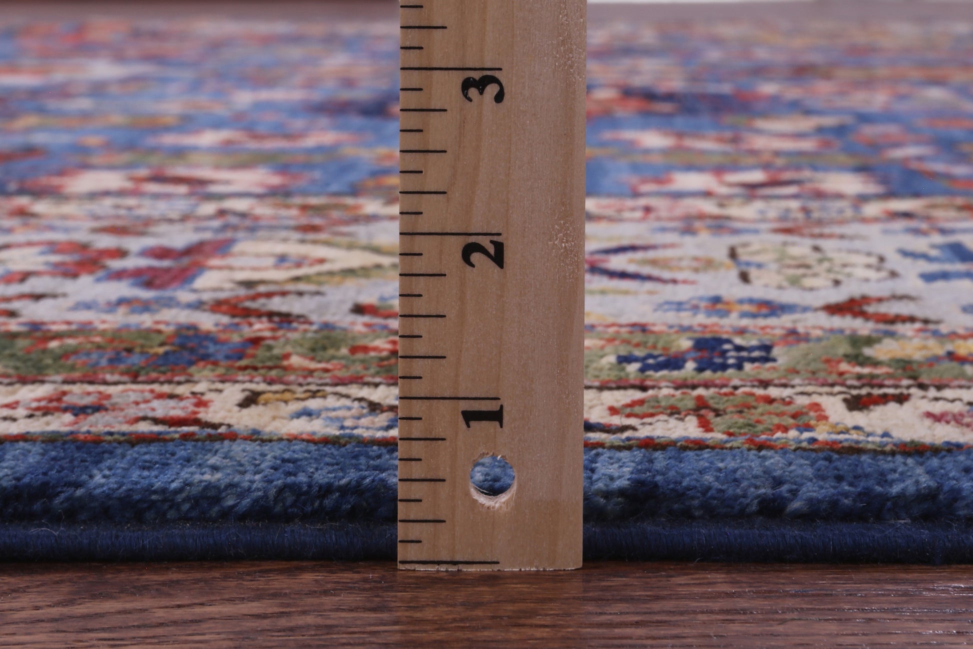 Blue Persian Fine Serapi Hand Knotted Wool Rug - 8' 11" X 11' 5" - Golden Nile