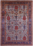 Blue Persian Fine Serapi Hand Knotted Wool Rug - 9' 10" X 13' 8" - Golden Nile
