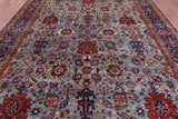 Blue Persian Fine Serapi Hand Knotted Wool Rug - 9' 10" X 13' 8" - Golden Nile