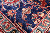 Blue Persian Fine Serapi Hand Knotted Wool Rug - 9' 10" X 13' 8" - Golden Nile