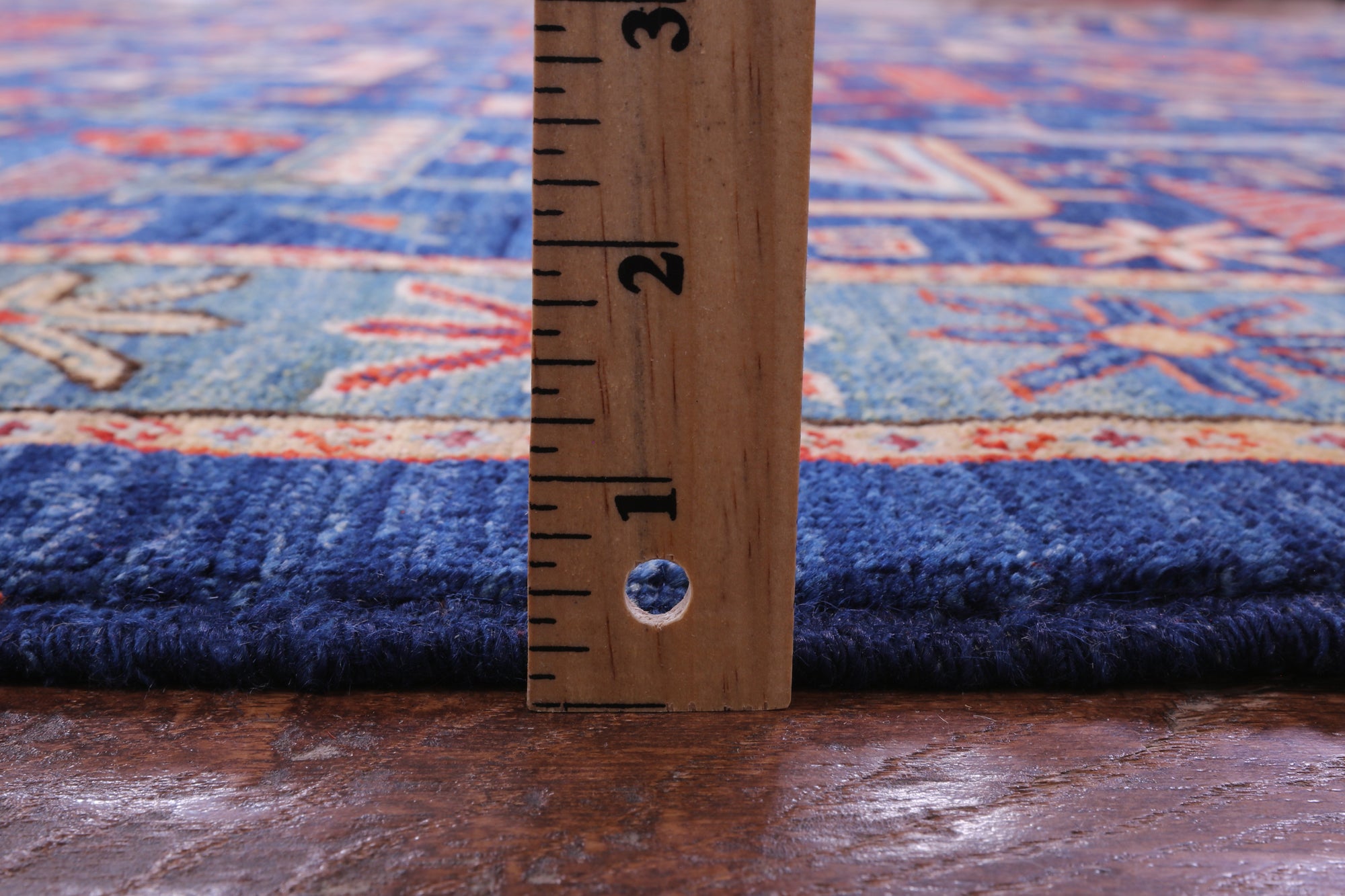 Blue Persian Fine Serapi Hand Knotted Wool Rug - 9' 1" X 11' 10" - Golden Nile