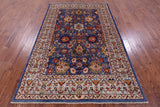 Blue Persian Fine Serapi Hand Knotted Wool Rug - 5' 9" X 8' 11" - Golden Nile