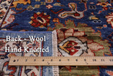 Blue Persian Fine Serapi Hand Knotted Wool Rug - 5' 9" X 8' 11" - Golden Nile