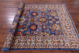 Blue Persian Fine Serapi Hand Knotted Wool Rug - 5' 9" X 8' 11" - Golden Nile