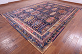 Blue Persian Fine Serapi Hand Knotted Wool Rug - 10' 2" X 13' 11" - Golden Nile
