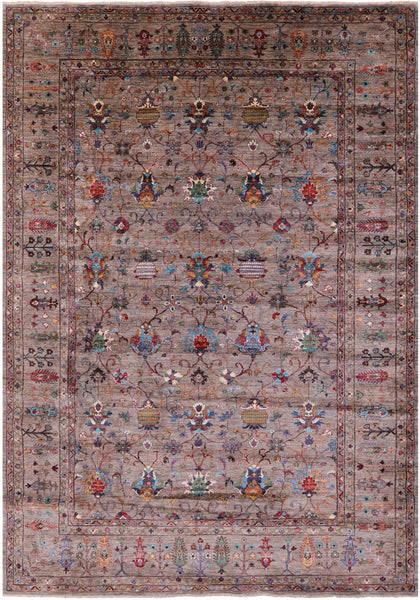 Peshawar Hand Knotted Wool Rug - 8' 6" X 12' 3" - Golden Nile