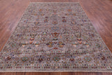 Grey Peshawar Hand Knotted Wool Rug - 8' 1" X 10' 4" - Golden Nile