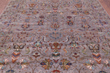 Grey Peshawar Hand Knotted Wool Rug - 8' 1" X 10' 4" - Golden Nile