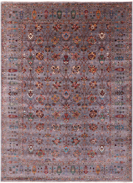 Peshawar Hand Knotted Wool Rug - 9' 0" X 12' 5" - Golden Nile