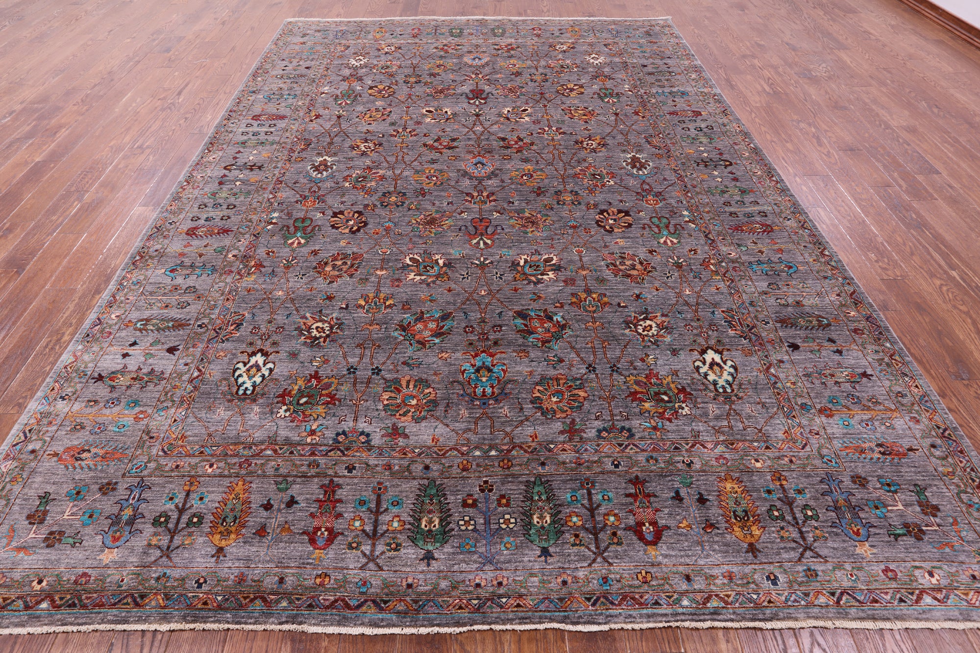 Peshawar Hand Knotted Wool Rug - 9' 0" X 12' 5" - Golden Nile