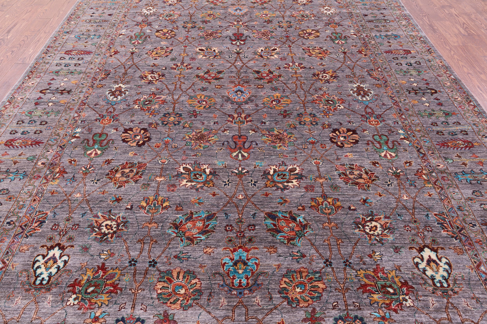 Peshawar Hand Knotted Wool Rug - 9' 0" X 12' 5" - Golden Nile