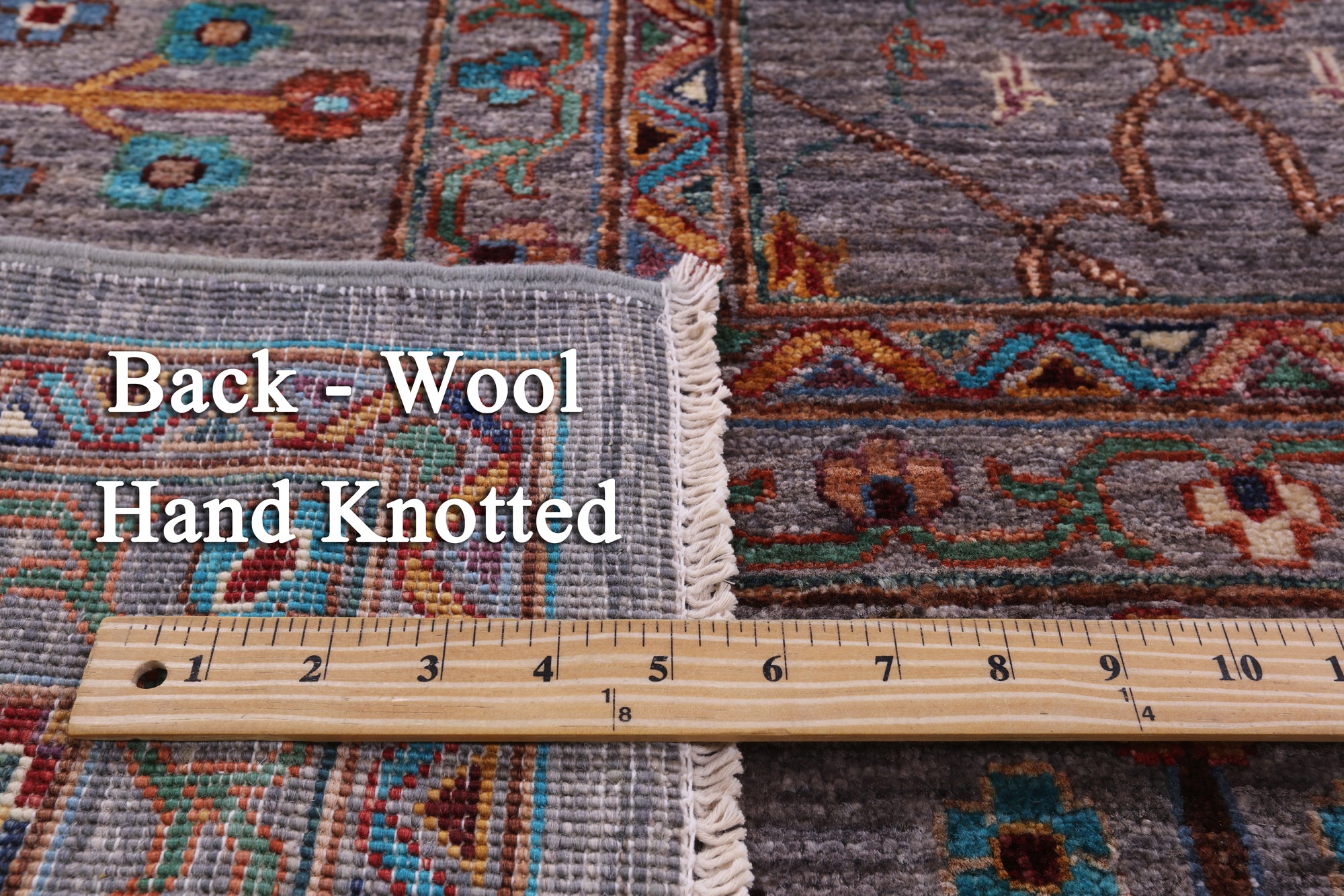 Peshawar Hand Knotted Wool Rug - 9' 0" X 12' 5" - Golden Nile