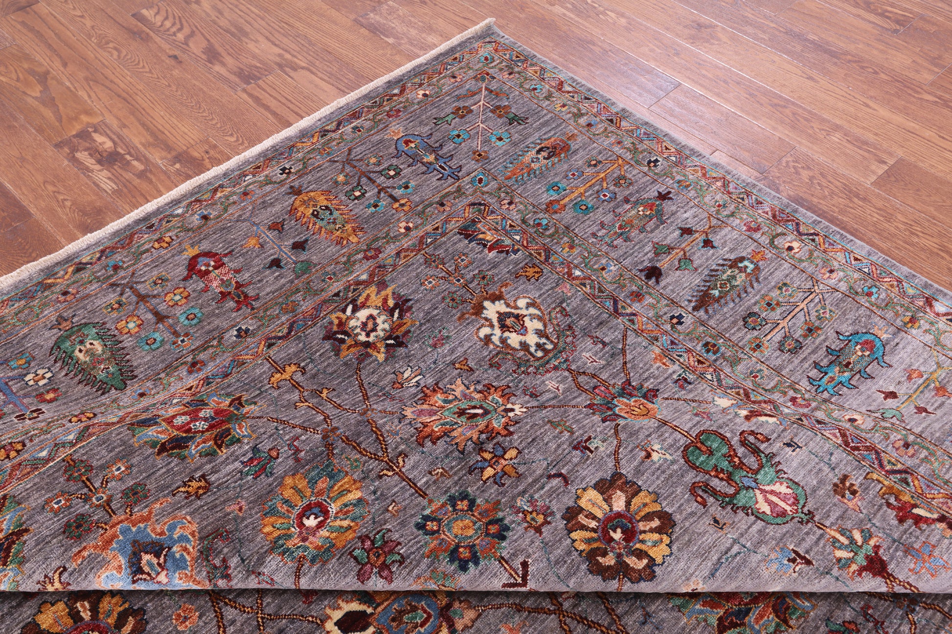 Peshawar Hand Knotted Wool Rug - 9' 0" X 12' 5" - Golden Nile