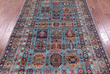 Blue Turkmen Ersari Hand Knotted Wool Rug - 5' 5" X 8' 3" - Golden Nile