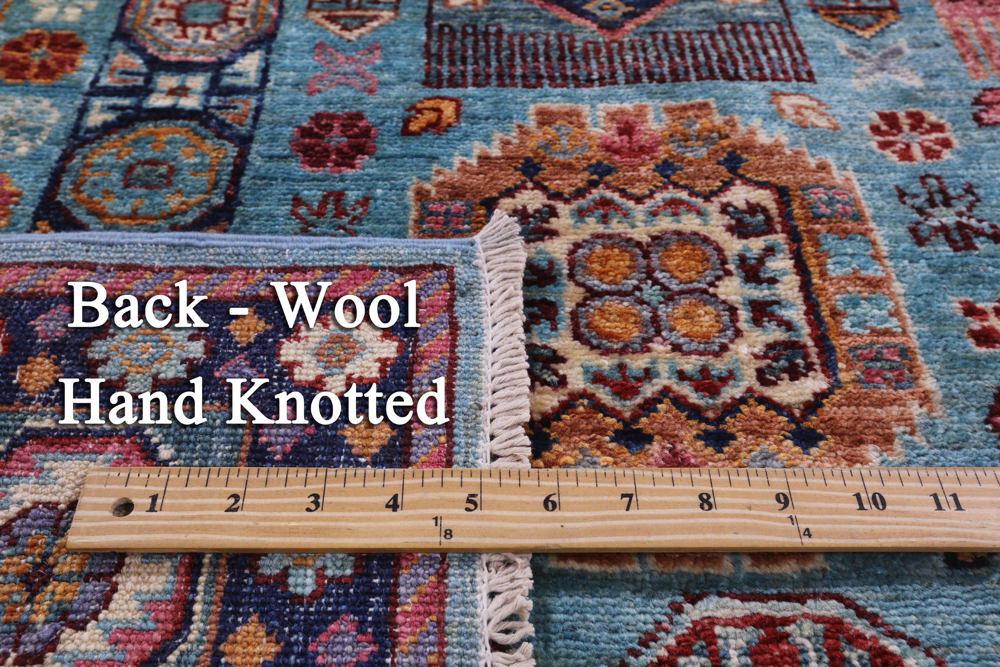 Blue Turkmen Ersari Hand Knotted Wool Rug - 5' 5" X 8' 3" - Golden Nile