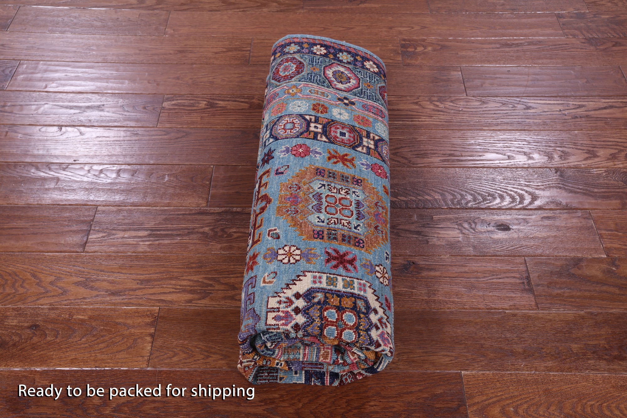 Blue Turkmen Ersari Hand Knotted Wool Rug - 5' 5" X 8' 3" - Golden Nile