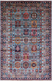 Blue Turkmen Ersari Hand Knotted Wool Rug - 5' 5" X 8' 3" - Golden Nile