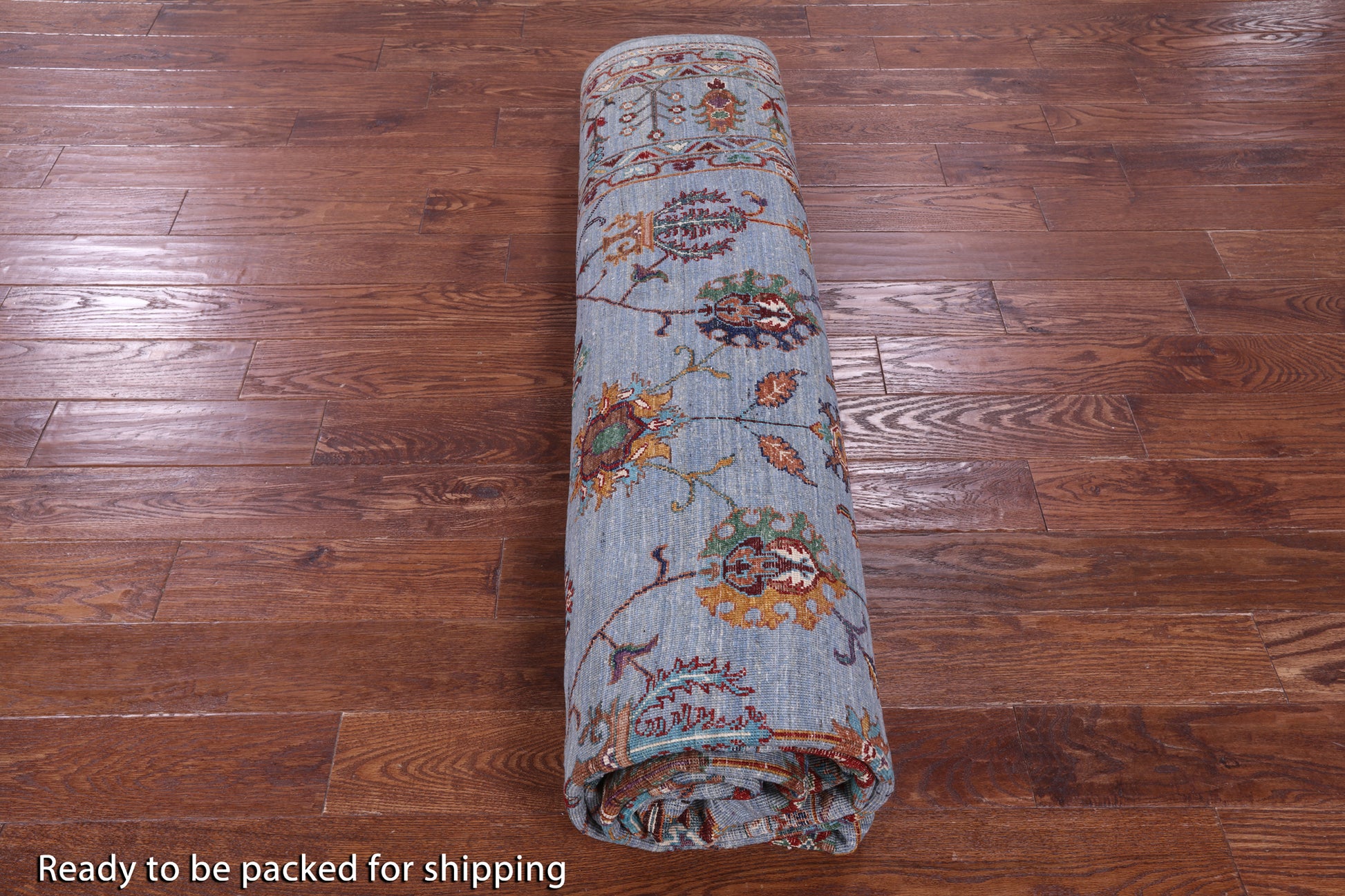 Blue Peshawar Hand Knotted Wool Rug - 8' 11" X 11' 8" - Golden Nile