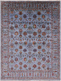 Blue Peshawar Hand Knotted Wool Rug - 8' 11" X 11' 8" - Golden Nile