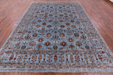 Blue Peshawar Hand Knotted Wool Rug - 8' 11" X 11' 8" - Golden Nile