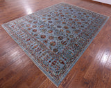 Blue Peshawar Hand Knotted Wool Rug - 8' 11" X 11' 8" - Golden Nile