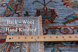 Blue Peshawar Hand Knotted Wool Rug - 8' 11" X 11' 8" - Golden Nile