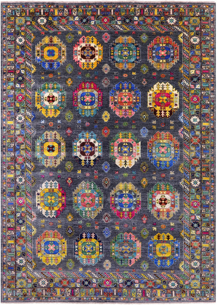 Turkmen Ersari Hand Knotted Wool Rug - 7' 11" X 11' 2" - Golden Nile