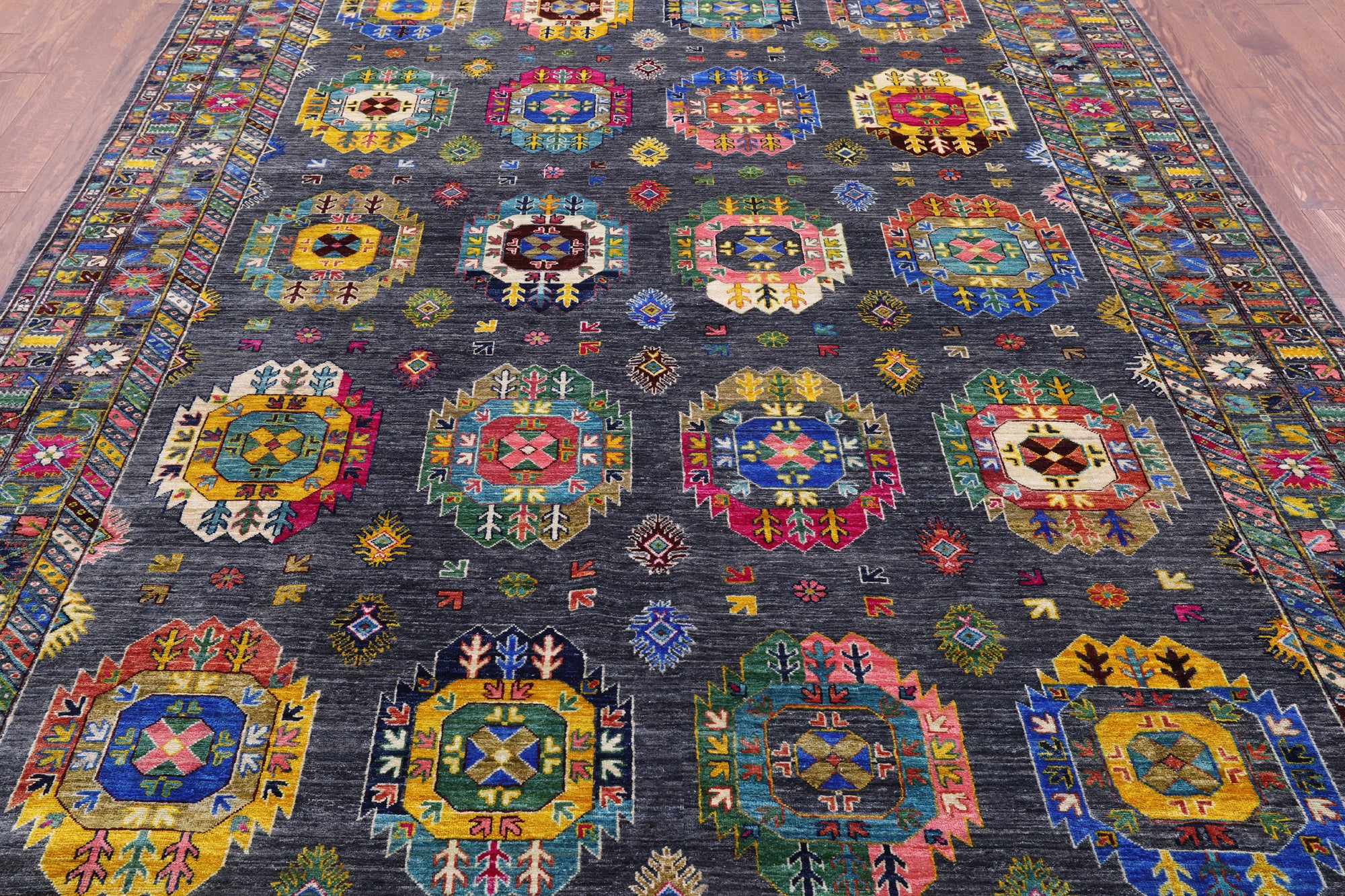 Turkmen Ersari Hand Knotted Wool Rug - 7' 11" X 11' 2" - Golden Nile
