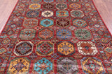 Red Turkmen Ersari Hand Knotted Wool Rug - 5' 6" X 7' 11" - Golden Nile