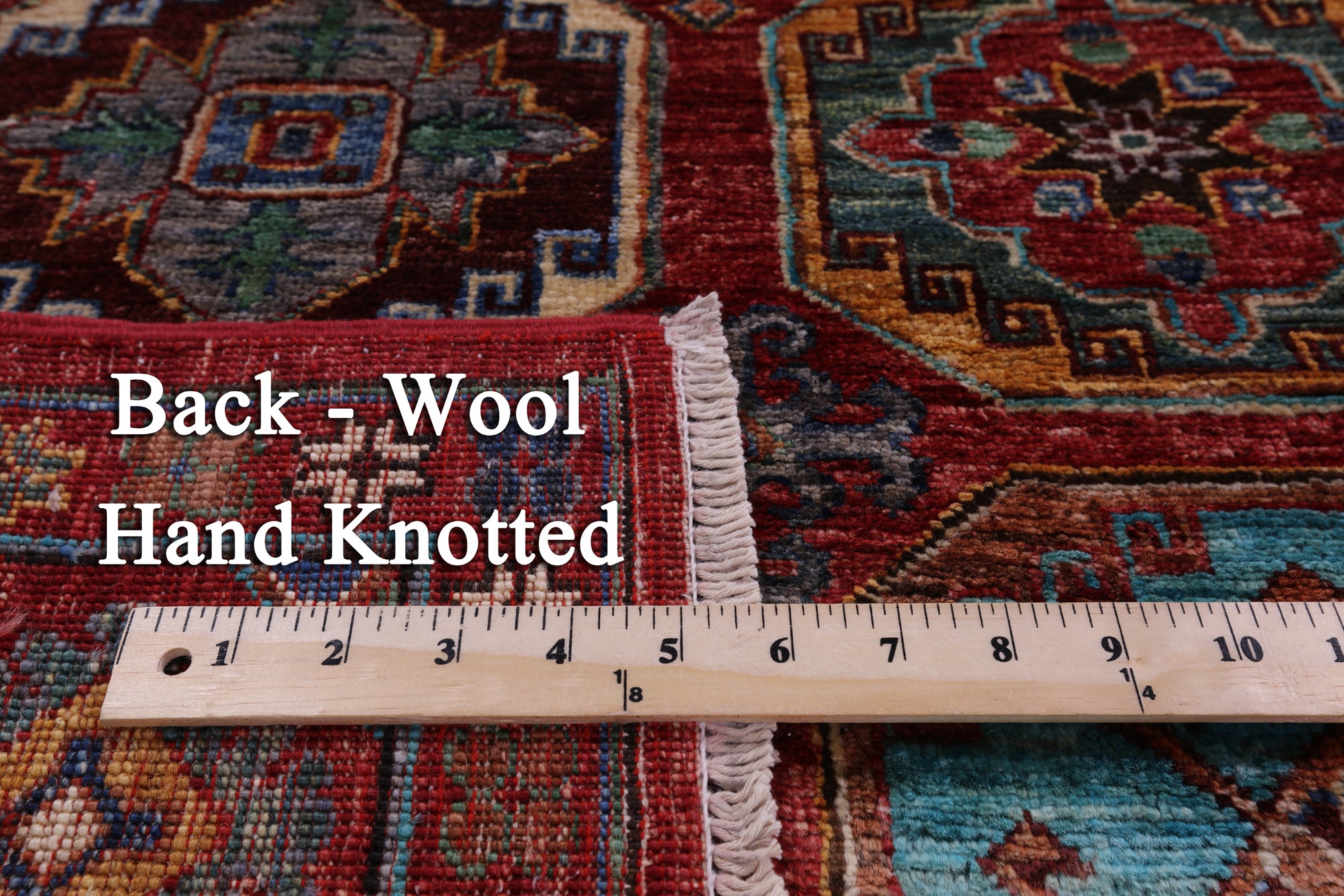 Red Turkmen Ersari Hand Knotted Wool Rug - 5' 6" X 7' 11" - Golden Nile