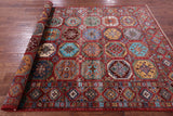 Red Turkmen Ersari Hand Knotted Wool Rug - 5' 6" X 7' 11" - Golden Nile