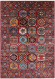 Red Turkmen Ersari Hand Knotted Wool Rug - 5' 6" X 7' 11" - Golden Nile