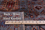 Grey Turkmen Ersari Hand Knotted Wool Runner Rug - 2' 7" X 9' 6" - Golden Nile