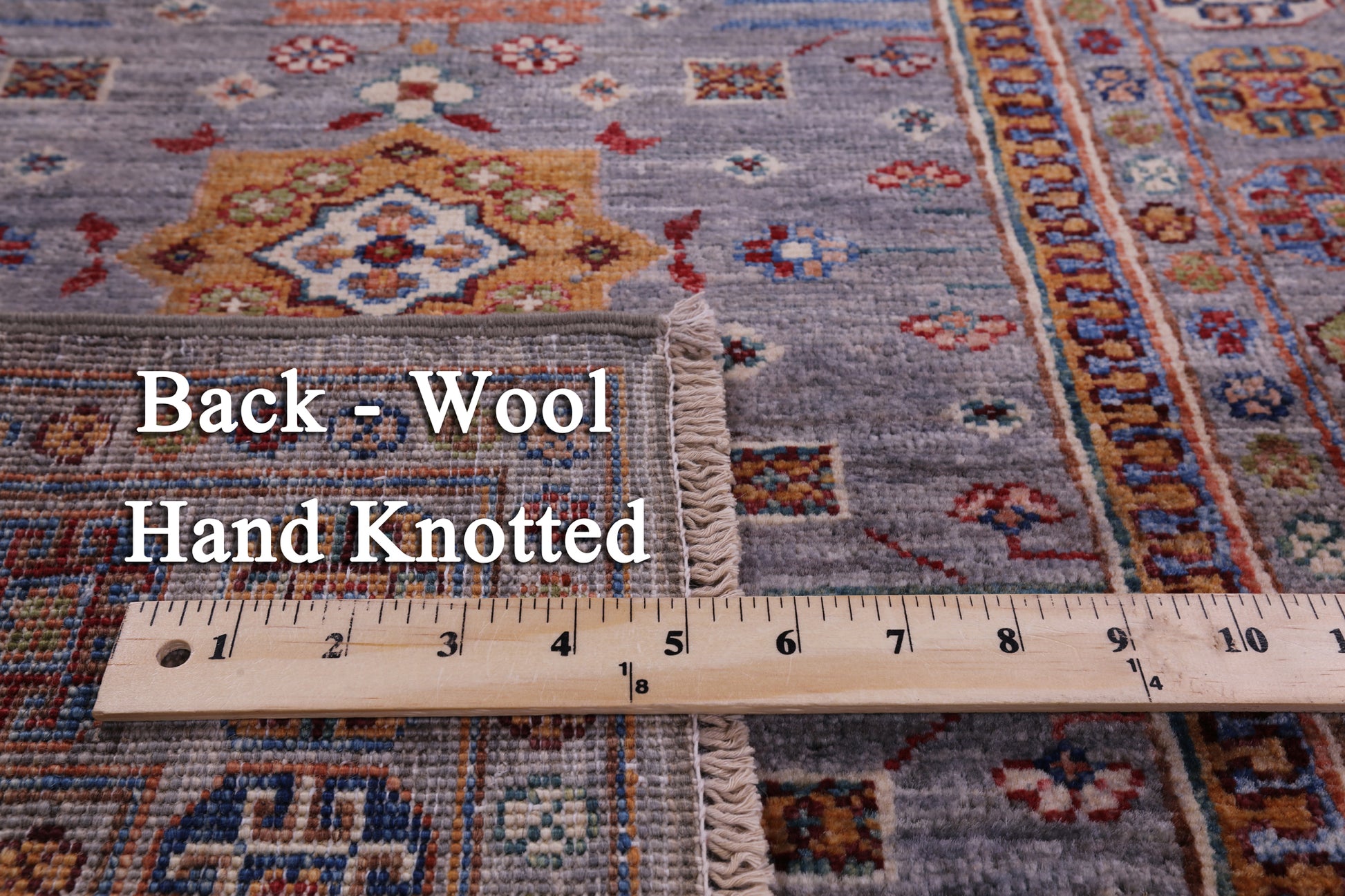 Grey Super Kazak Hand Knotted Wool Runner Rug - 2' 8" X 9' 8" - Golden Nile