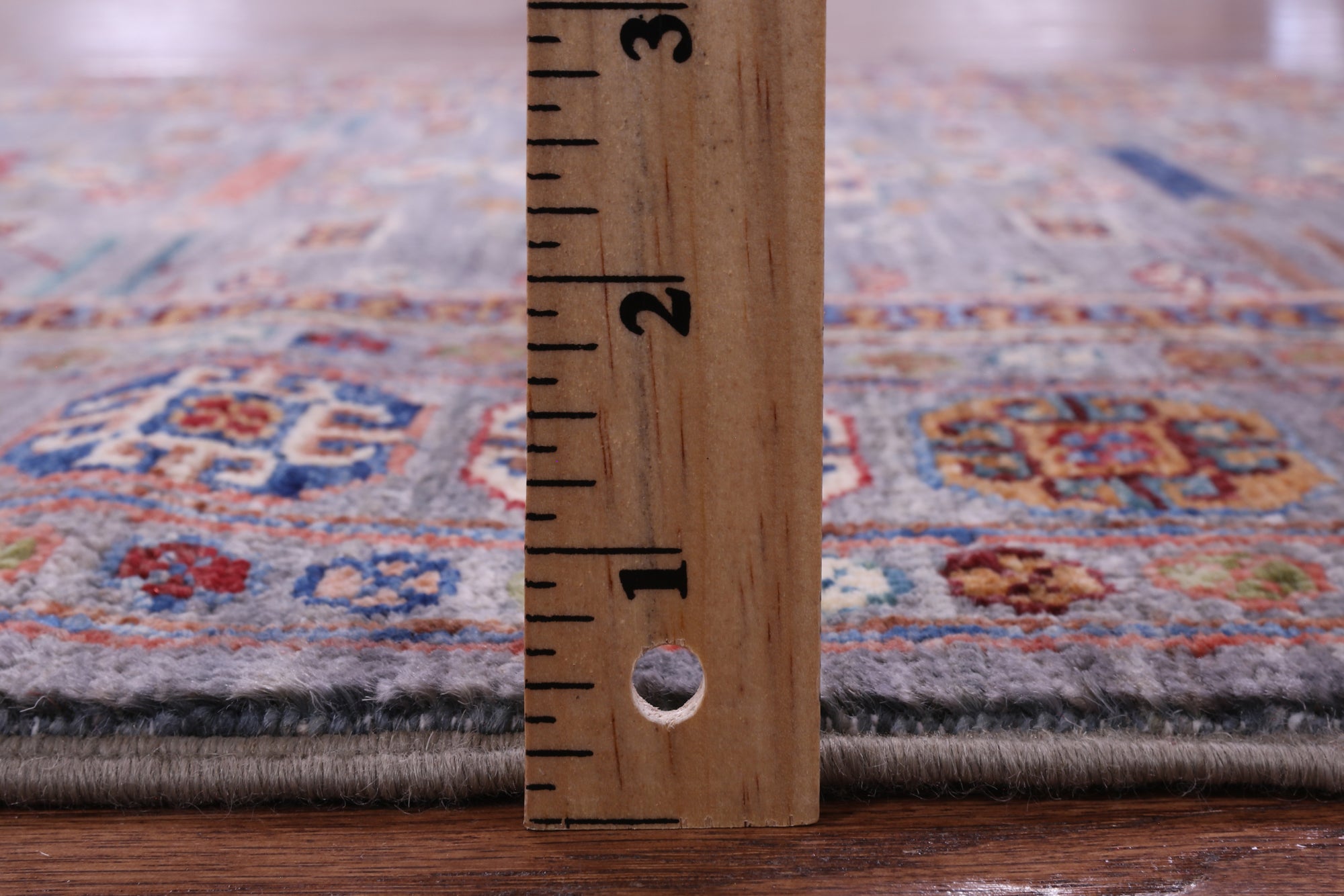Grey Super Kazak Hand Knotted Wool Runner Rug - 2' 8" X 9' 8" - Golden Nile